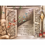 Teemantmaal Buddha teksti liblikas Ristpistega kohandatud foto Teemantikandiga &uuml;mmargune puur Kodukaunistus Full Round 20x25CM