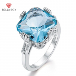 BELLA BOX tippkvaliteetne meresinine m&uuml;stika meresinine tsirkoonist s&otilde;rmused naistele pulmakihlumiseks peened ehted 6 sinine