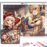 5D isetegemise teemantmaal Genshini m&auml;ngu tegelaste ristpistes t&auml;isteemanttikandi mosaiik Full Round 20X30CM