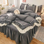 King-/queen-size/kahe &uuml;heinimesevoodi seelik tekikate Padjap&uuml;&uuml;r Neljaosaline komplekt tihendav soe magamistuba Lihtne voodipesu Kvaliteetne Full 4pcs