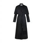 Halloweeni preestri kost&uuml;&uuml;m risti kaelakeega Unisex soliidne pikk isa vikaari uhke kleit XL must
