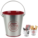 Les Tr&eacute;sors De Lily [A1691] - V&auml;ike h&otilde;bepunane 'Bistrot' metallist &auml;mber - 10x7 cm punane