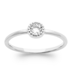 Solitaire Silver 'Unikaalne' h&otilde;bedane valge (roodiumiga kaetud) - 5 mm 58 valge