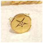 Les Tr&eacute;sors De Lily [R6358] &ndash; disainitud terass&otilde;rmus 'Cl&eacute;opatra' valgest kullast - 20 mm (t&auml;ht) valge