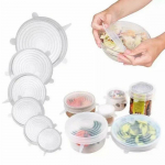 6 tk / komplekt silikoonist venivad kaaned Paindlikud korduvkasutatavad kaaned toidukatted v&ouml;&ouml;rikaaned korgid &uuml;mbris tihend V&auml;rskelt s&auml;ilivad k&ouml;&ouml;gin&otilde;ude tarvikud 6 Pcs/Set