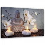 L&otilde;uenditr&uuml;kk Buddha Grey Flowers Stone 60x40 hall v&auml;rv