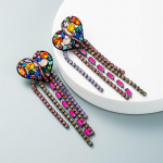 Naiste rippk&otilde;rvar&otilde;ngad boheemlaste pikad s&uuml;damesulamist kivist tutti l&auml;ikivad k&otilde;rvar&otilde;ngad OneSize roosa punane v&auml;rv