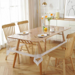 Pitsist pehmest klaasist laudlina &uuml;mmargune l&auml;bipaistev PVC plastist teelaua kate Veekindel laudlina k&ouml;&ouml;gi s&ouml;&ouml;gilaua kate 150x150cm 1pcs