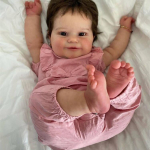 NPK 50 cm Reborn Doll Baby Maddie Pink Jumpsuit v&auml;ikelapse t&uuml;drukule Pehmest riidest Doll Vannim&auml;nguasi Elutruu t&otilde;eline pehme puudutusega brown