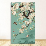 Maalimine Ilus Taim Suur Plakat ja Prinditud Abstraktne Kunst Seina Pilt Elutuppa K&ouml;&ouml;ki Hiina Ginkgo Lill Lind L&otilde;uend 50cm&times;150cm NoFrame