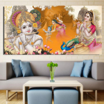 Klassikalised hindu jumala plakatid ja tr&uuml;kised Radha Lord Krishna Canavsi maalide seinakunst V&auml;rvilised religioossed pildid elutuppa 20cm&times;40cm NoFrame
