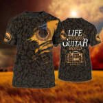 Suvised meeste T-s&auml;rgid Guitar Graphic 3D Mood Muusika T-s&auml;rk Pullover L&uuml;hikeste varrukatega O Kaelusega Rock Hip Hop Topid Suurem&otilde;&otilde;tmelised r&otilde;ivad 2XL