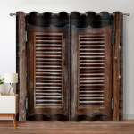 Maal&auml;hedased puidust pimendavad kardinad Vanad aidauksed talumaja maakohas toa aknakatted magamistoa elutuppa K&otilde;rge varjutus W53.5 X H183cm X 2