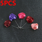 5tk Roosid Lilled Kunstp&auml;rlitest Pross Mood Vintage Meeste Elegantne S&auml;rk &Uuml;likond Rev&auml;&auml;rin&otilde;elad Prossid Ball Pulmapidu R&otilde;ivad Aksessuaarid Ehted 5pcs