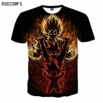 Uus multikas Harajuku T-s&auml;rk Suvine Meeste Mood vabaaja 3D Printimine Goku Anime Suvemood l&uuml;hikeste varrukatega top XL