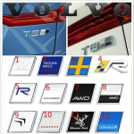 3D Metal R Design AWD Moose Test Logo Embleem M&auml;rgi kleebised Autokleebis ookeanile V40 V60 V90 XC60 XC90 XC40 S60 S90 S80 C30 8