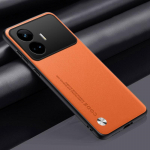 Luksuslik PU-nahast &uuml;mbris Realme GT Neo 5 SE kattega, matt silikoonist t&auml;ieliku kaamerakaitsega telefoni&uuml;mbris Realme GT Neo 5 Coque jaoks Realme GT Neo 5 SE oranž
