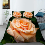3D roositeemaline voodipesukomplekt Moodne romantiline armastusega tekikott ja padjap&uuml;&uuml;r, mis sobib armastajate ja paaritubade kodukaunistamiseks AU Single 140x210cm
