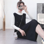 Pullover Vest Naiste S&uuml;gis- ja Talvine Kootud Keskmise pikkusega kampsun Vest Seelik Alumine Kleit Rihm Kleit Kampsun Naiste Topid One Size must