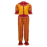 Laste tsirkusekloun triibulised poolvarrukatega n&ouml;&ouml;pidega topid pikkade p&uuml;kstega Cosplay Halloweeni kost&uuml;&uuml;mid 5-6 Years kollane
