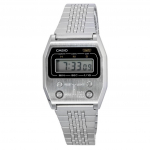 Casio Vintage digitaalne roostevabast terasest kvarts A1100D-1 unisex k&auml;ekell h&otilde;be