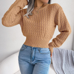 Twist nabavaba kootud kampsun naistele &uuml;hev&auml;rviline pikkade varrukatega topp S khaki