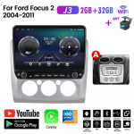 Autoraadio Android for Ford Focus 2 2004-2011 Nupuga 10-tolline multimeediumipleier Navigatsioon GPS Carplay 2+32GB A