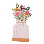 2024. aasta lauakalender puidust alusega koomiksiteemakaardi t&uuml;&uuml;p 12 kuud jaanuar kuni detsember 2024 kodukontori kooli igakuine lauakalender E