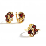 Loov disain Uus ehete komplekt 100% naturaalne punane granaadist v&auml;&auml;riskivist k&otilde;rvar&otilde;ngasr&otilde;ngad naistele peened ehted bolai ehted 2024 us ring size 6# punane