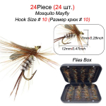 24tk/karp k&auml;rbsep&uuml;&uuml;gi landid Nymph Dry Wet Flies Bionic Bait Fly Forelli p&uuml;&uuml;gi landid 24Pcs-Size 10