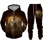 V&auml;rviline Wolf 3D Prinditud Spordidress Hip Hop T&auml;navar&otilde;ivad T&otilde;mblukuga kapuutsid, &Uuml;likond, Mehed, Naised, Laps, vabaaja kapuutsiga dressipluus, s&ouml;rkimiskomplekt XL