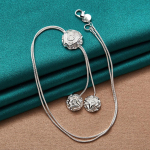 URMYLADY 925 h&otilde;bedane roosi&otilde;ieline 20-tolline ripatsiga kaelakee naistele, moe-pulma kihluspeo ehted 50cm