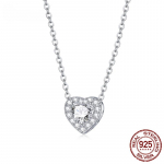 S925 Sterling H&otilde;be S&auml;rav Armastus Kaelakee Kett S&auml;delev S&auml;rav S&uuml;damekujuline Kristallamulett Pulmad Kihlumise Ehted