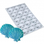 Silikoonist merekarbi k&uuml;psetusvorm &scaron;okolaadi, seebi, k&uuml;&uuml;nla ja fondant s&uuml;nnip&auml;evakoogi kaunistamiseks Sea Shell