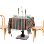 &Uuml;mmargune ristk&uuml;likukujuline j&otilde;ululaudlina Bohemian Homestay Stripes Muster Pehmest puuvillasest riidest lauakate pidulik tee joomiseks 90cm X 90cm
