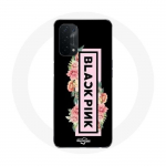 &Uuml;mbris Oppo A74 5G Blackpink roosa ja musta logoga