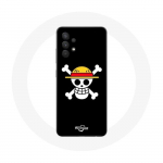 Coque pour Samsung Galaxy A13 4G / A13 4G Lite One Piece Manga Tete de Mort Fond Noir