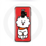 Coque pour Samsung Galaxy S9 Plus BTS Bangtan Gar&ccedil;ons BT21 RJ de Jin Fond Rouge