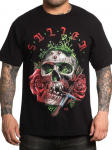 Sullen Crazy Tired l&uuml;hikeste varrukatega standardne pealuu rooside ja seente unisex T-s&auml;rk S