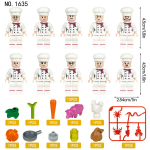 10tk 1635 Chef Figuurikomplekt Ehitusklotsid lastele