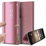 Smart Mirror kukkumisvastane telefoni&uuml;mbris Samsung Huawei Honor Xiaomi Redmi iPhone OnePlusi kaanega, magnetiline klapp PU nahast Samsung S8 roosa kuldne v&auml;rv