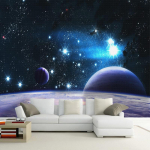 3D Universum Space Star Planet Seinatapeet Elutoa Diivan Magamistoa Dekoratsioon Seinatapeet 3D Tapeet 200 cm(W) x 140 cm(H)