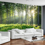 Loodusmaastik Seinapildid 3D Roheline Mets Tapeet Elutuba Magamistuba Moodne seinamaaling Kodukaunistus 200 cm(W) x 140 cm(H)