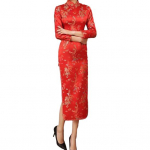 Naiste alusseelikud suures suuruses naiste Cheongsam, elegantne k&otilde;rge l&otilde;hikuga pikk Cheongsami klassikaline hiina stiilis naiste kleit pulmapidudeks 2XL