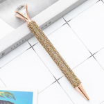 1-osaline pastapliiats Luksuslik kuldne suur teemant pulmaroosist metallist kirjatarvete koolitarvete pliiats black