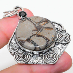 Natural Septerian Stone, Spinel Gemstone 925 Sterling Silver Pendant 2.40 v5r63