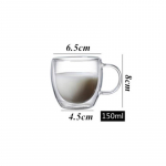 Topeltseinaga klaasist teetass Kuumakindel kohvipiimakruus L&auml;bipaistev vee joogitass A