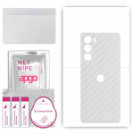 apgo Protective Skin Sticker for the back compatible with Moto G200 5G Dual SIM, Wrap Film, Foil, Vinyl - Pattern Transparent Carbon