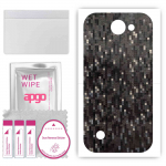 apgo Protective Skin Sticker for the back compatible with LG K30, Wrap Film, Foil, Vinyl - Pattern Carbon Black Pixel