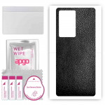 apgo Protective Skin Sticker for the back compatible with ZTE Nubia Z40 Pro, Wrap Film, Foil, Vinyl - Pattern Black Leather